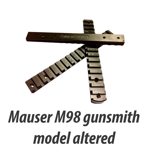 Mauser 98 / Husqvarna 640 montage skinne "gunsmith model" UDEN HULLER- Picatinny/Stanag Rail 